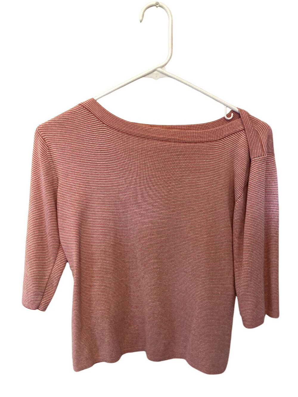 Joseph A Red/White Bateau/Boatneck Long Sleeved Tee Top - size M